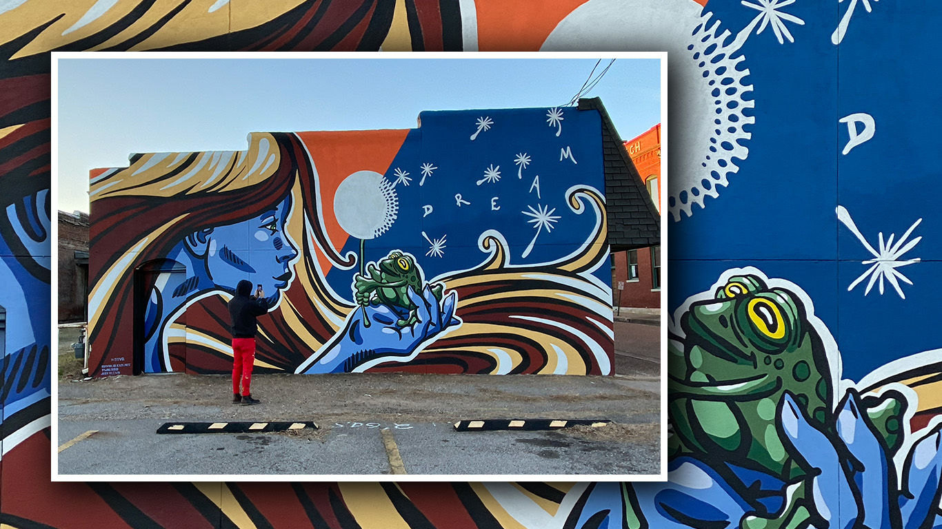 Woman and a Frog Mural